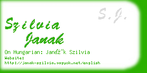 szilvia janak business card